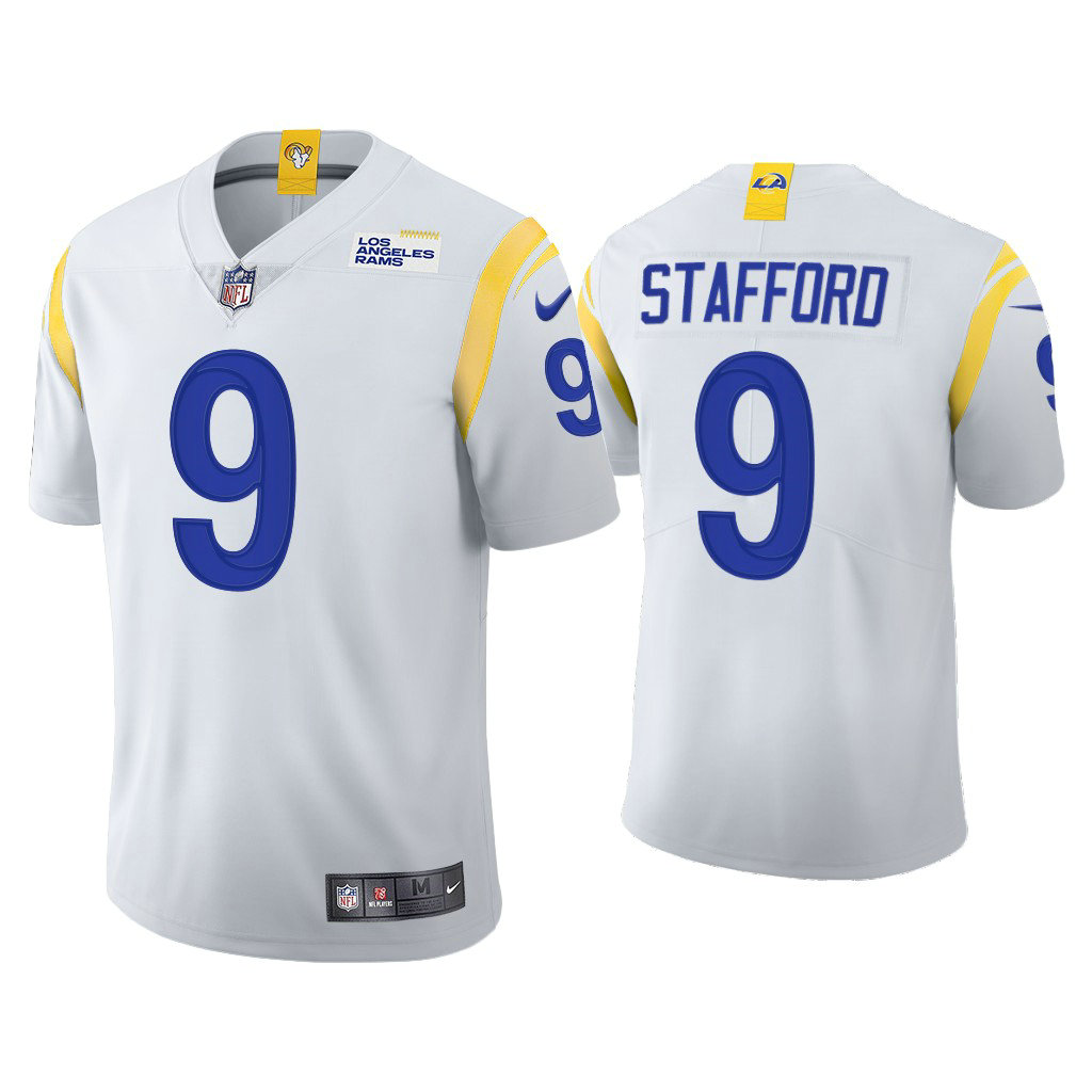 2021 Los Angeles Rams #9 Matthew Stafford White Limited Alternate Jersey 2021 Los Angeles Rams #9 Matthew Stafford White Limited Alternate Jersey