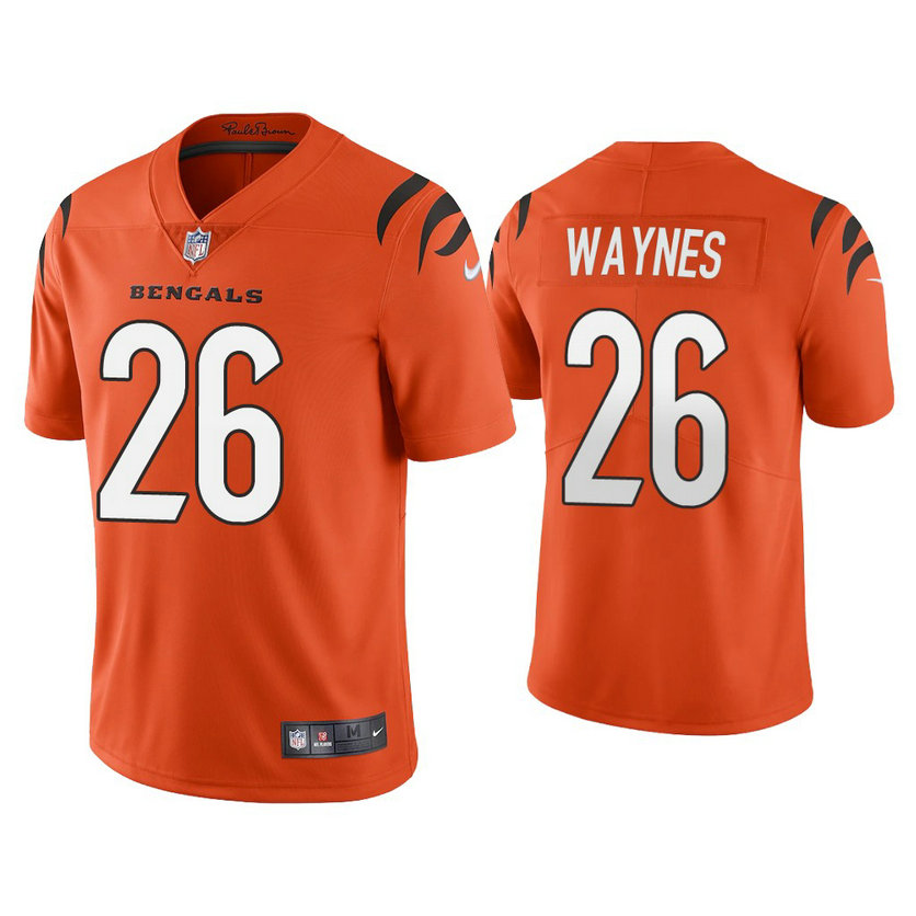 2021 Cincinnati Bengals #26 Trae Waynes Orange Vapor Limited Jersey