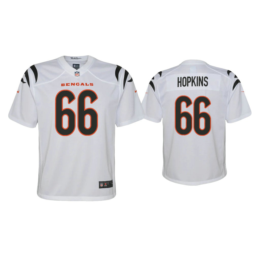 Youth 2021 Cincinnati Bengals #66 Trey Hopkins White Game Jersey With Super Bowl LVI Patch
