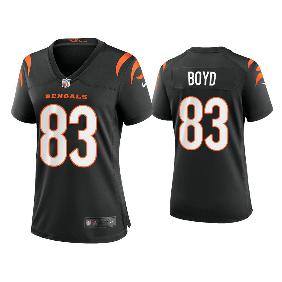 Women's 2021 Cincinnati Bengals #83 Tyler Boyd Black Game Jersey