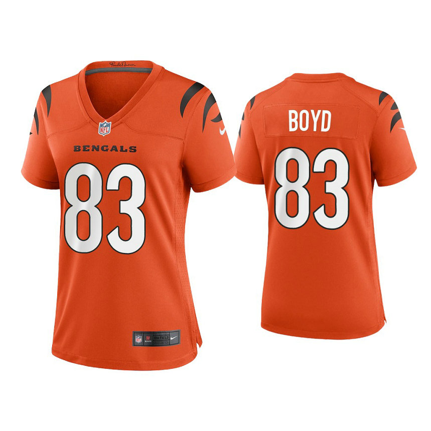 Women's 2021 Cincinnati Bengals #83 Tyler Boyd Orange Game Jersey