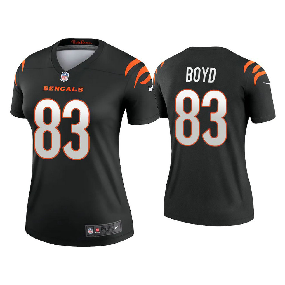 Women's 2021 Cincinnati Bengals #83 Tyler Boyd Black Jersey