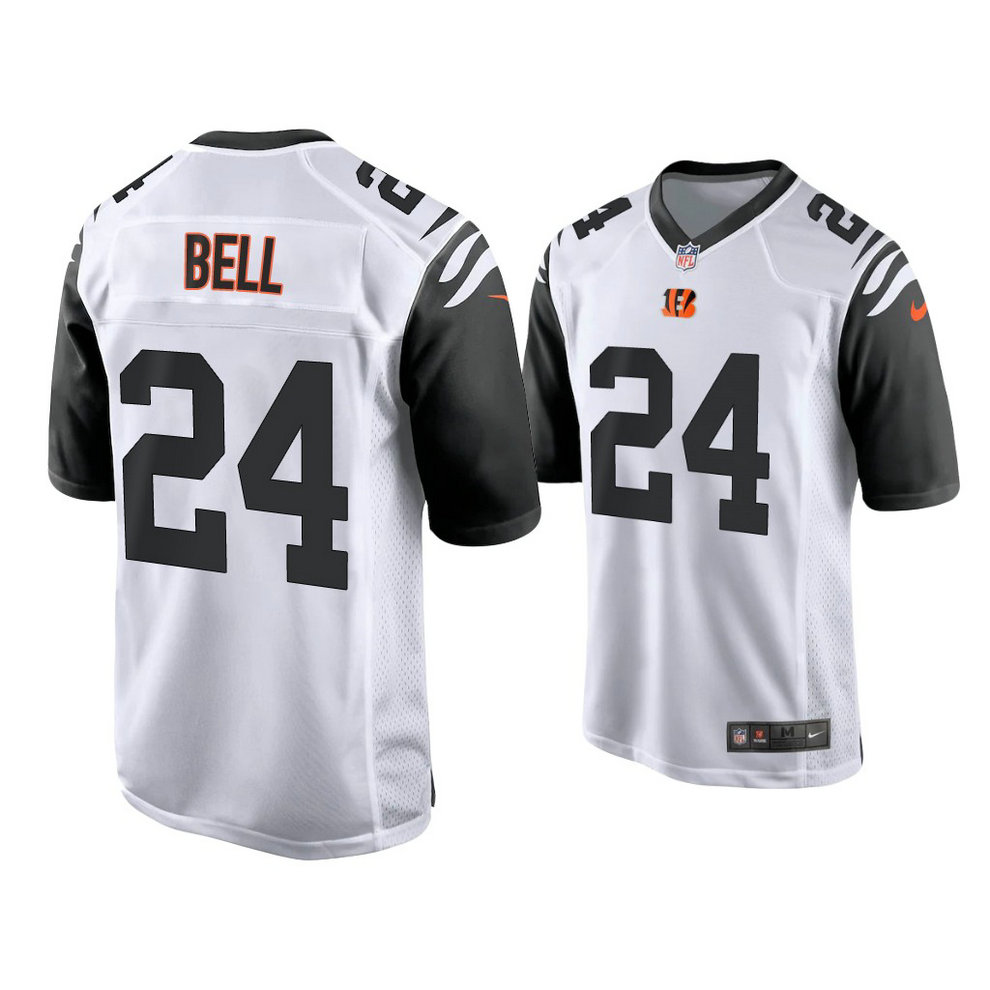 2021 Cincinnati Bengals #24 Vonn Bell White Game Jersey With Super Bowl LVI Patch