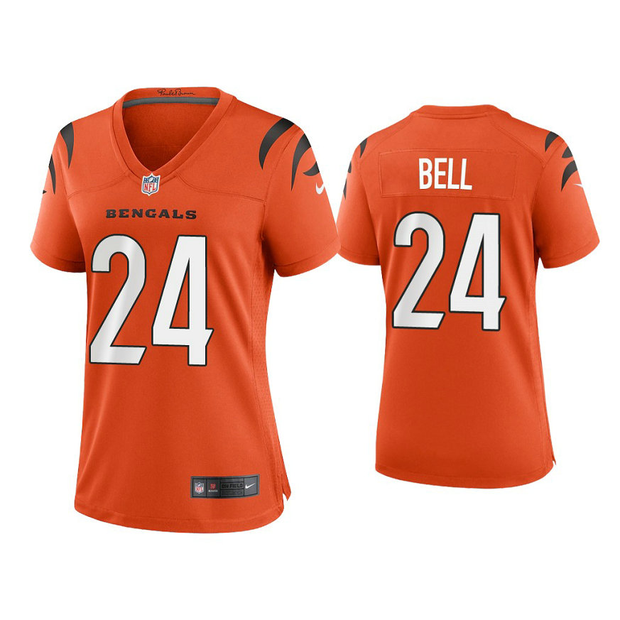 Women's 2021 Cincinnati Bengals #24 Vonn Bell Orange Game Jersey