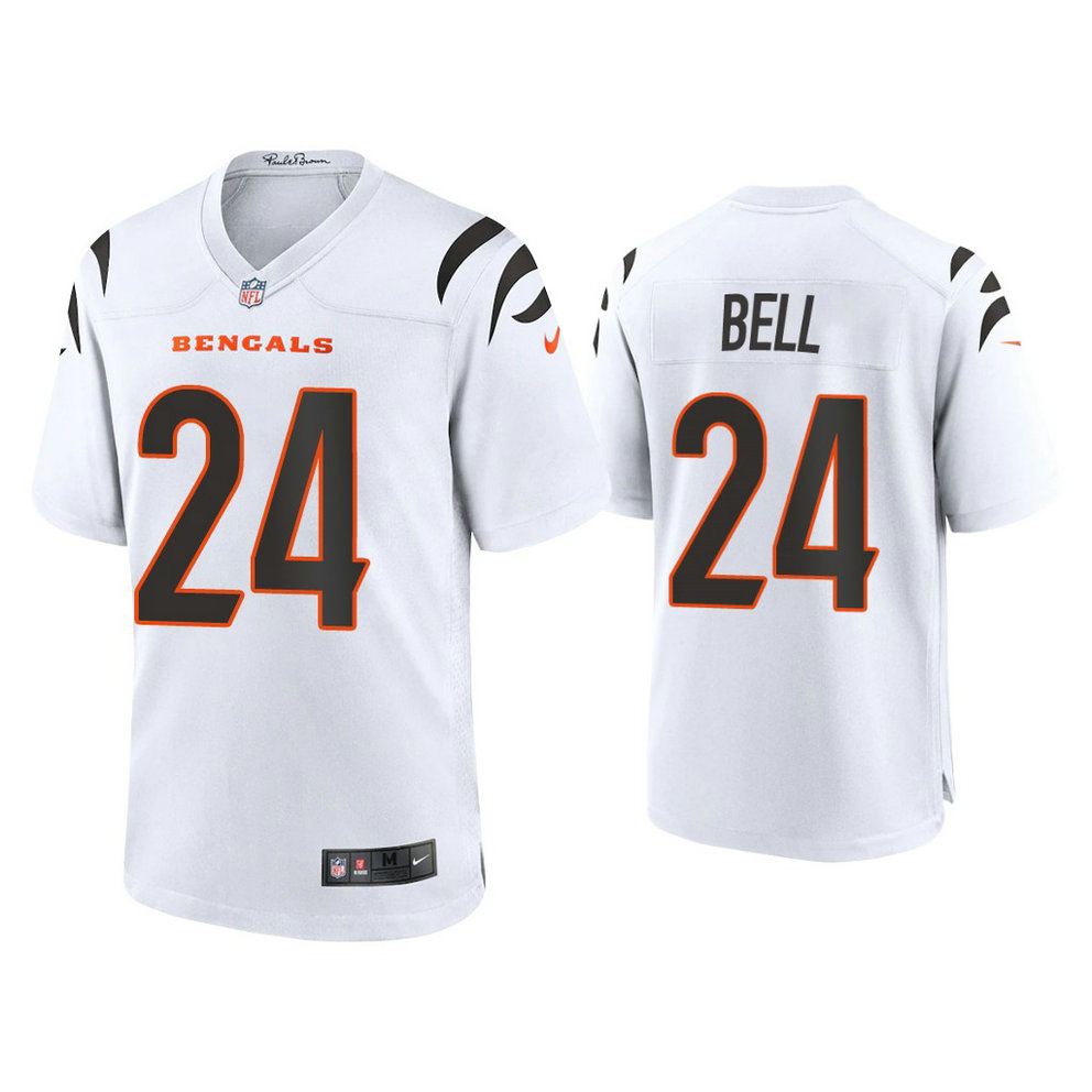 2021 Cincinnati Bengals #24 Vonn Bell White Game Jersey With Super Bowl LVI Patch