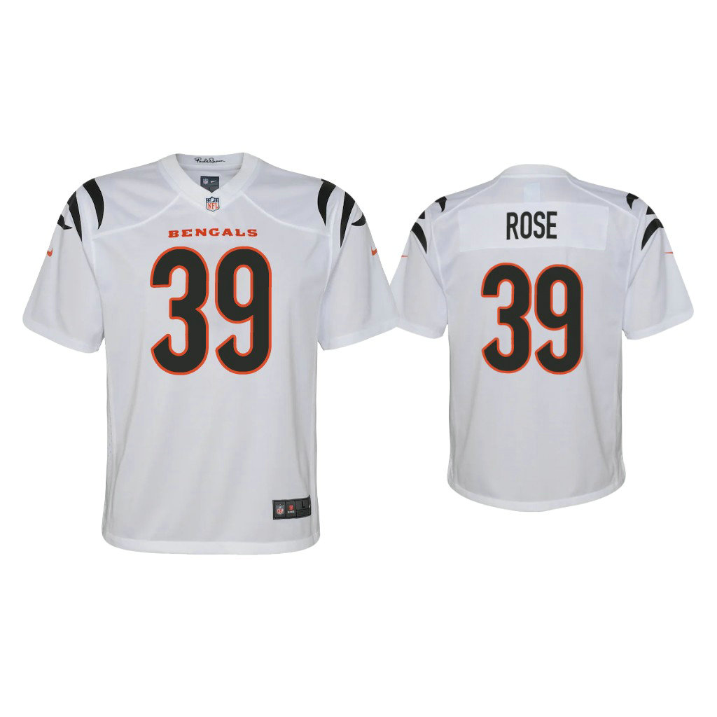 Youth 2021 Cincinnati Bengals #39 Winston Rose White Game Jersey