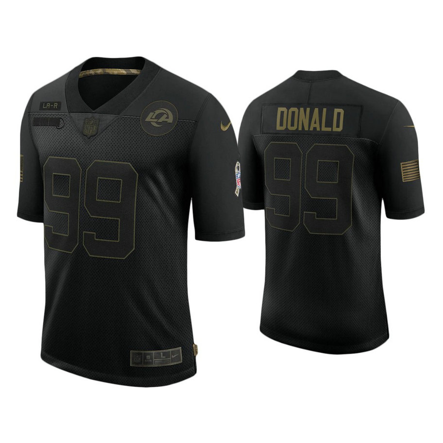 Los Angeles Rams #99 Aaron Donald Black 2020 Salute to Service Limited Jersey