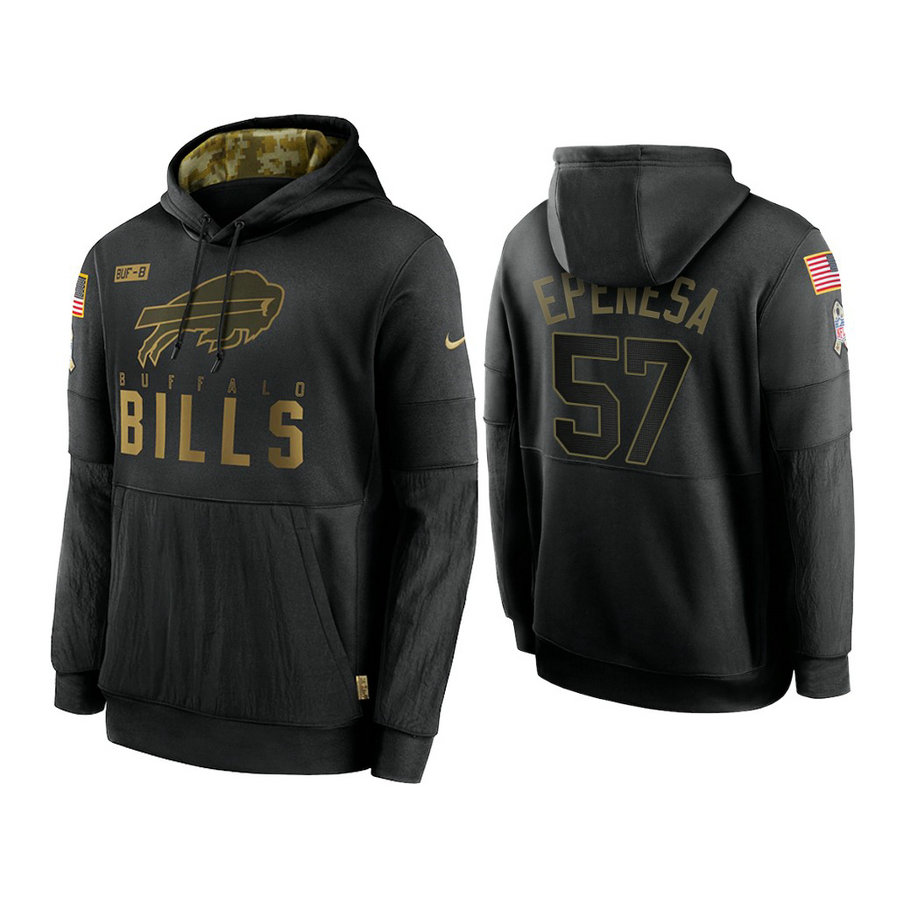 Buffalo Bills #57 AJ Epenesa Black 2020 Salute to Service Sideline Performance Pullover Hoodie Buffalo Bills #57 AJ Epenesa Black 2020 Salute to Service Sideline Performance Pullover Hoodie