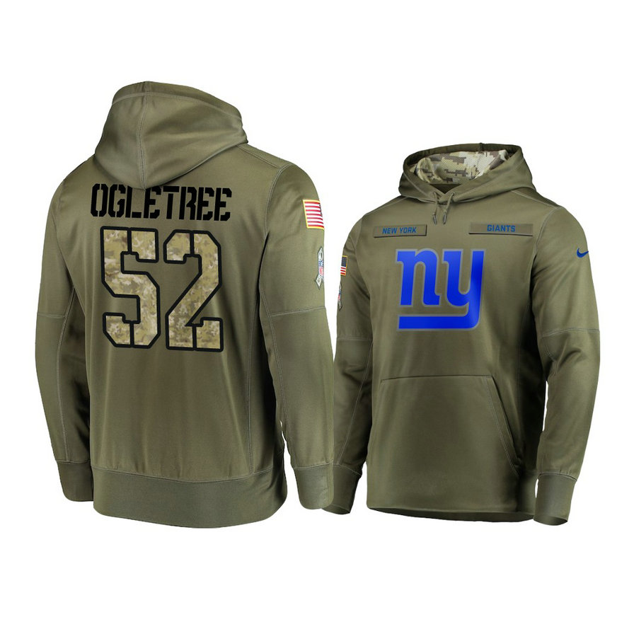 New York Giants #52 Alec Ogletree Olive Pullover Hoodie 2018 Salute To Service New York Giants #52 Alec Ogletree Olive Pullover Hoodie 2018 Salute To Service