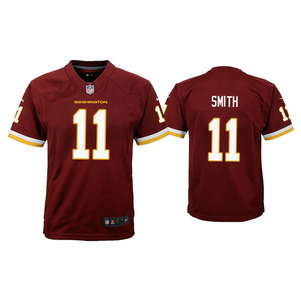 Youth Washington Football Team #11 Alex Smith Burgundy Game Jersey