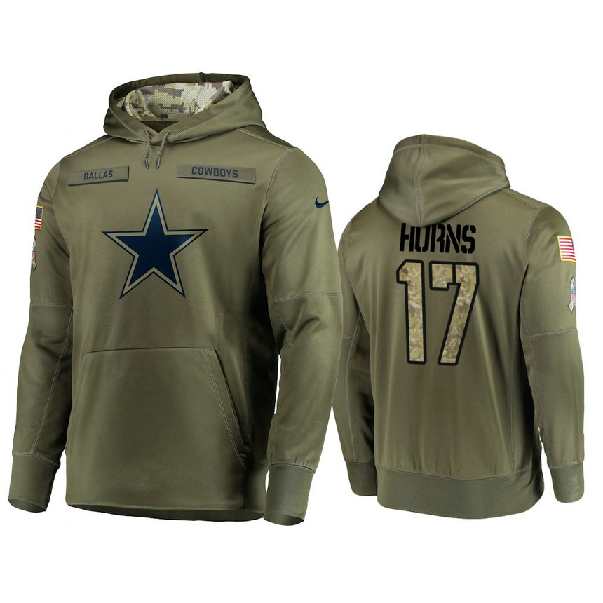 Dallas Cowboys #17 Allen Hurns Olive Pullover Hoodie 2018 Salute To Service Dallas Cowboys #17 Allen Hurns Olive Pullover Hoodie 2018 Salute To Service