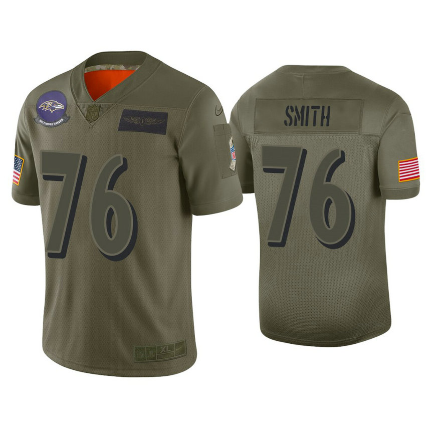 Baltimore Ravens #76 Andre Smith Olive 2019 Salute to Service Limited Jersey