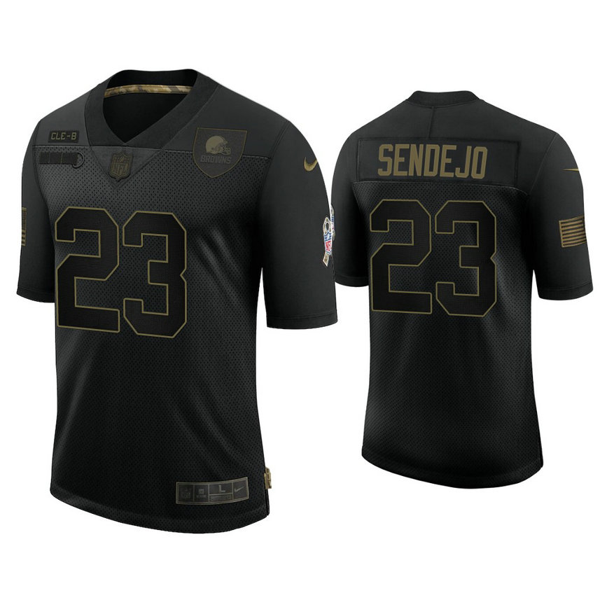Cleveland Browns #23 Andrew Sendejo Black 2020 Salute to Service Limited Jersey Cleveland Browns #23 Andrew Sendejo Black 2020 Salute to Service Limited Jersey