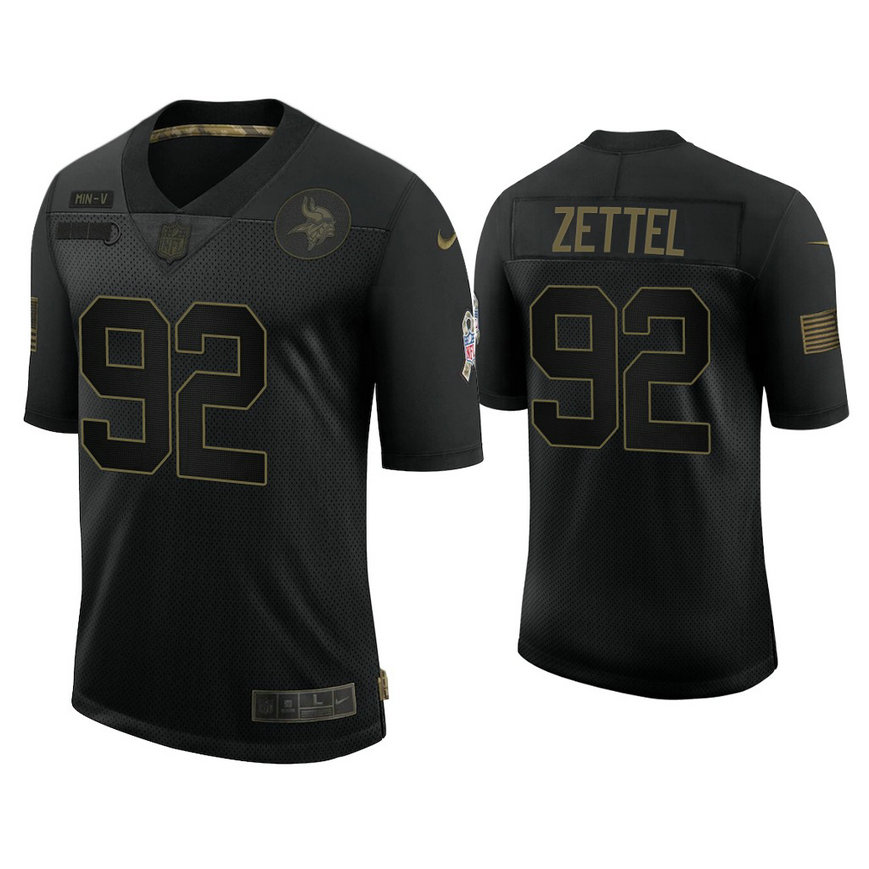Minnesota Vikings #92 Anthony Zettel Black 2020 Salute to Service Limited Jersey Minnesota Vikings #92 Anthony Zettel Black 2020 Salute to Service Limited Jersey