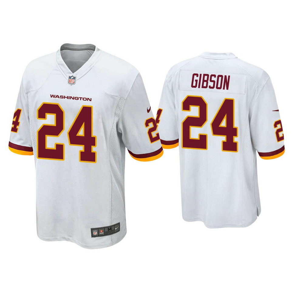 Washington Football Team #24 Antonio Gibson White Game Jersey Washington Football Team #24 Antonio Gibson White Game Jersey