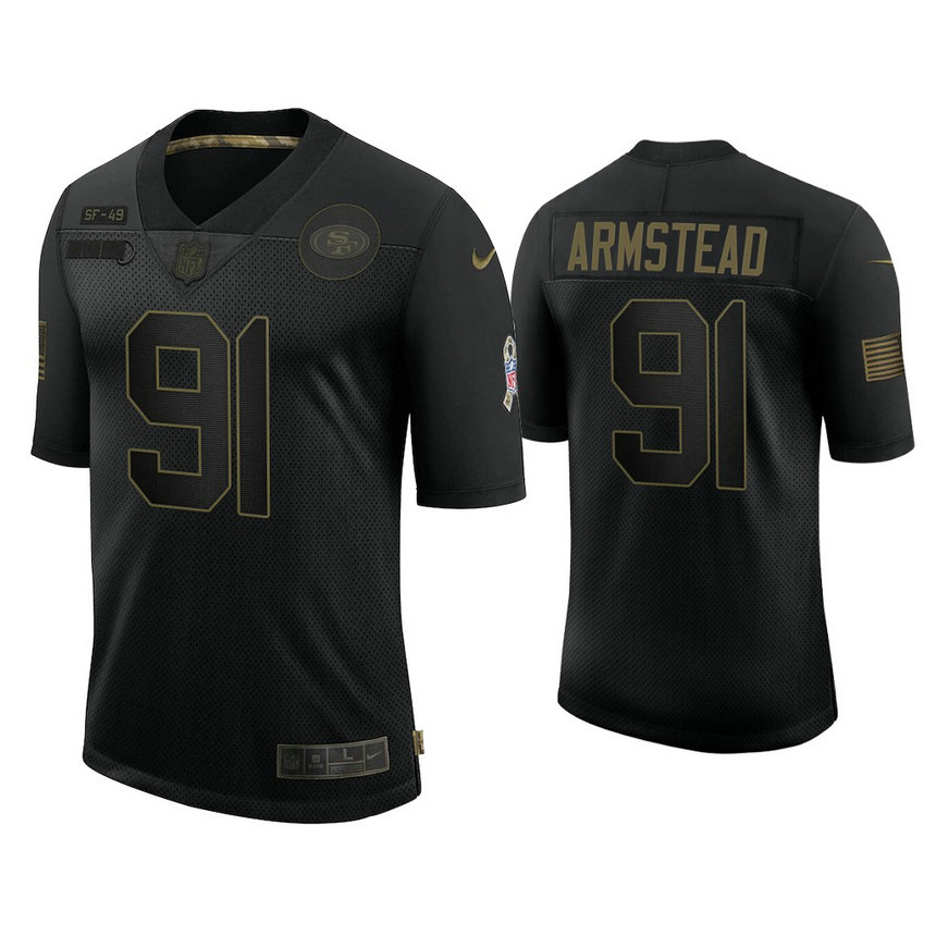 San Francisco 49ers #91 Arik Armstead Black 2020 Salute to Service Limited Jersey