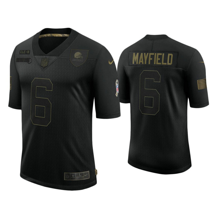 Cleveland Browns #6 Baker Mayfield Black 2020 Salute to Service Limited Jersey Cleveland Browns #6 Baker Mayfield Black 2020 Salute to Service Limited Jersey