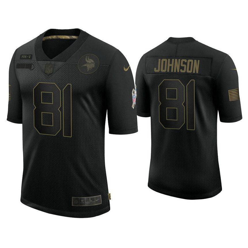 Minnesota Vikings #81 Bisi Johnson Black 2020 Salute to Service Limited Jersey Minnesota Vikings #81 Bisi Johnson Black 2020 Salute to Service Limited Jersey