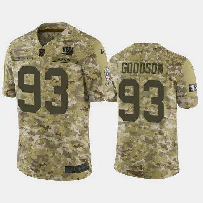 New York Giants BJ Goodson #93 2018 Salute to Service Limited Camo Jersey
