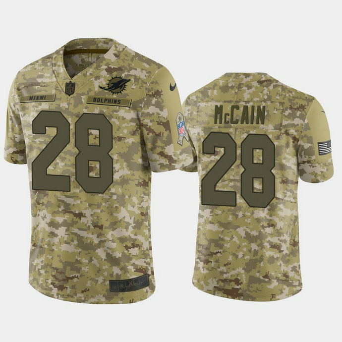 Miami Dolphins Bobby McCain #28 Camo Jersey 2018 Salute to Service