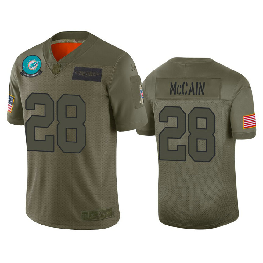 Miami Dolphins #28 Bobby McCain Camo 2019 Salute to Service Limited Jersey