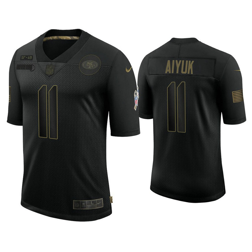 San Francisco 49ers #11 Brandon Aiyuk Black 2020 Salute to Service Limited Jersey San Francisco 49ers #11 Brandon Aiyuk Black 2020 Salute to Service Limited Jersey