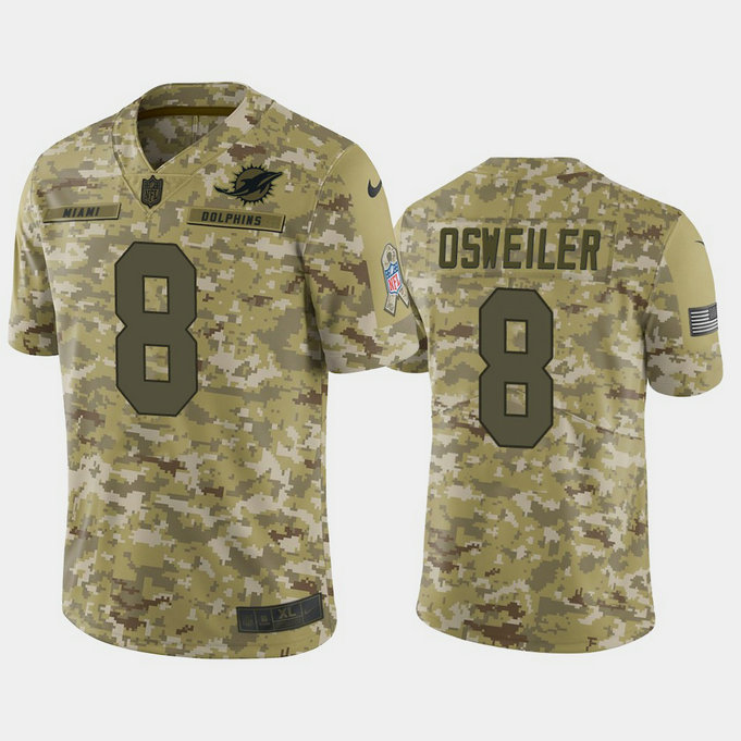 Miami Dolphins Brock Osweiler #8 Camo Jersey 2018 Salute to Service