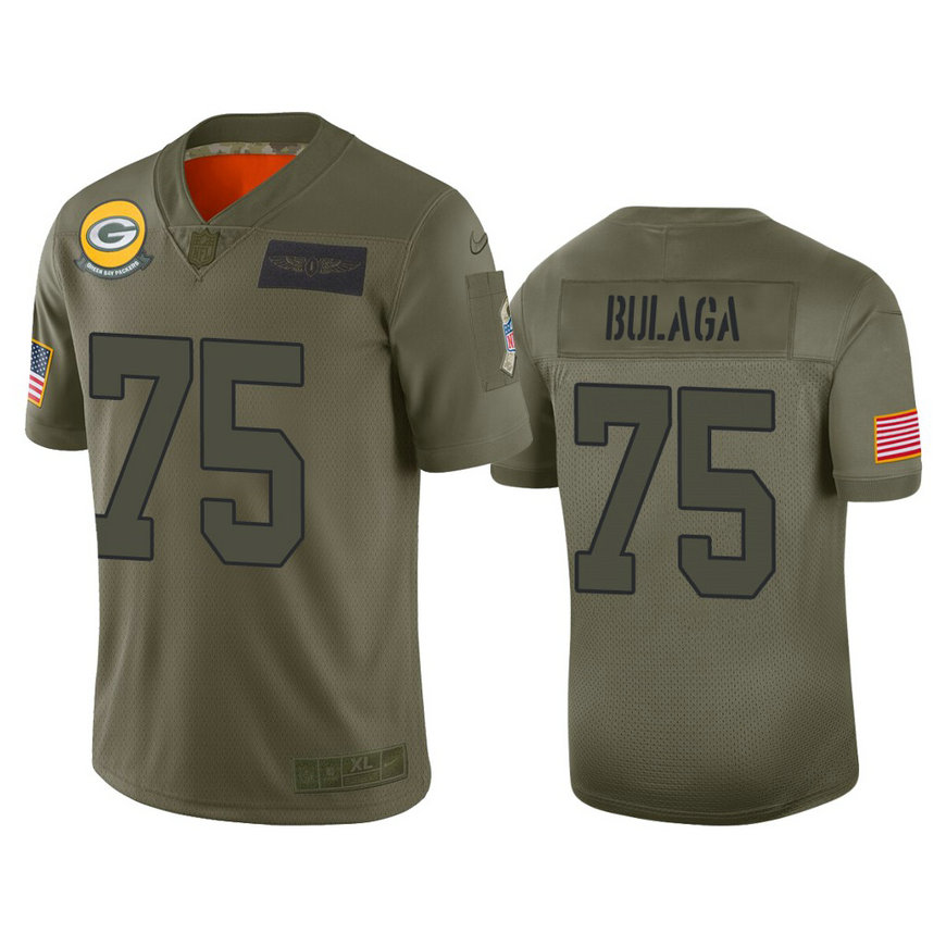 Green Bay Packers #75 Bryan Bulaga Camo 2019 Salute to Service Limited Jersey
