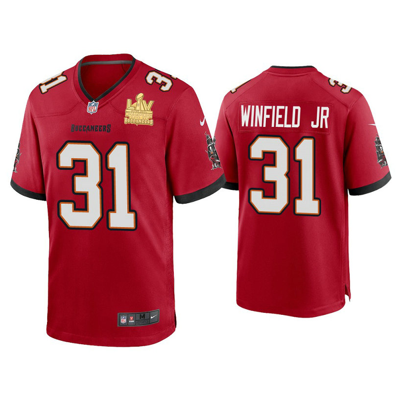 2021 Tampa Bay Buccaneers #31 Antoine Winfield Jr. Red Super Bowl LIV Champions Red Game Jersey 2021 Tampa Bay Buccaneers #31 Antoine Winfield Jr. Red Super Bowl LIV Champions Red Game Jersey