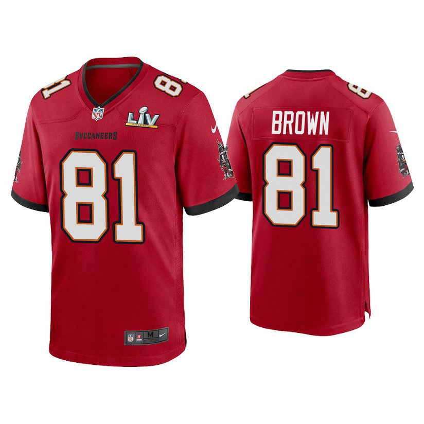 2021 Tampa Bay Buccaneers #81 Antonio Brown Red Super Bowl LIV Red Game Jersey