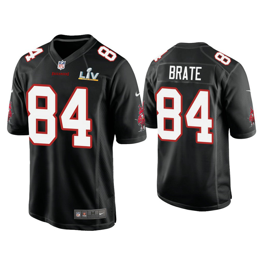 2021 Tampa Bay Buccaneers #84 Cameron Brate Black Super Bowl LIV Black Game Fashion Jersey