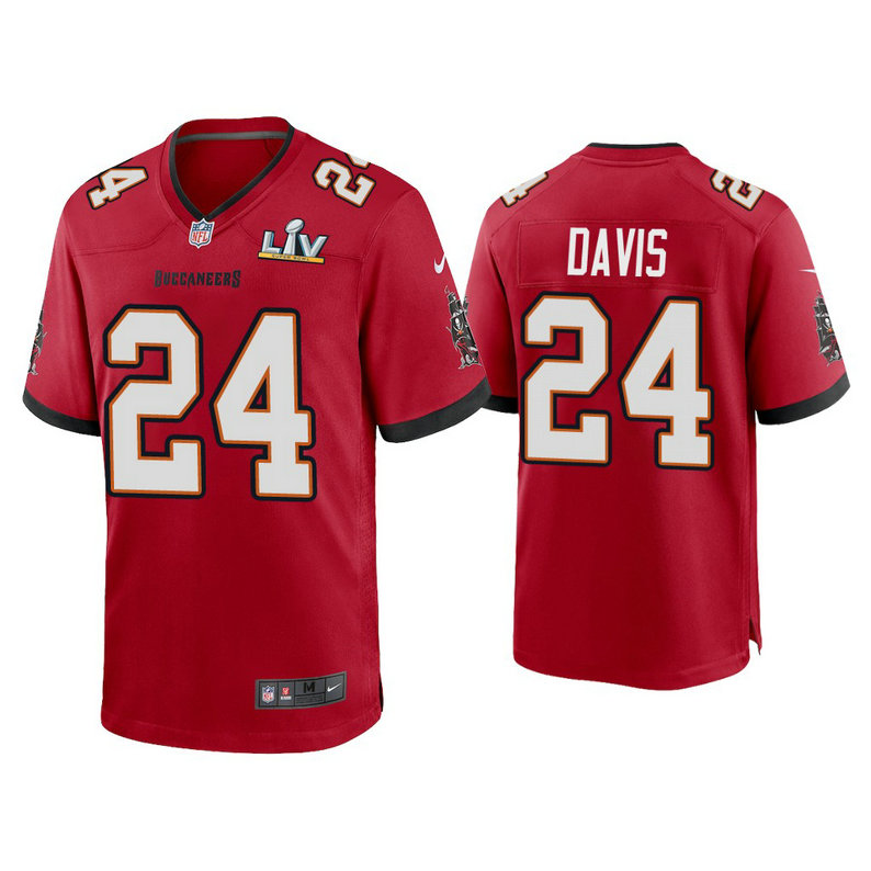 2021 Tampa Bay Buccaneers #24 Carlton Davis Red Super Bowl LIV Red Game Jersey