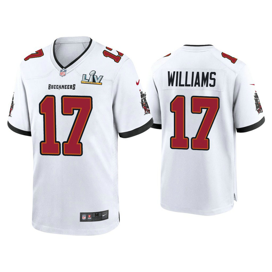 2021 Tampa Bay Buccaneers #17 Doug Williams White Super Bowl LIV White Game Jersey 2021 Tampa Bay Buccaneers #17 Doug Williams White Super Bowl LIV White Game Jersey