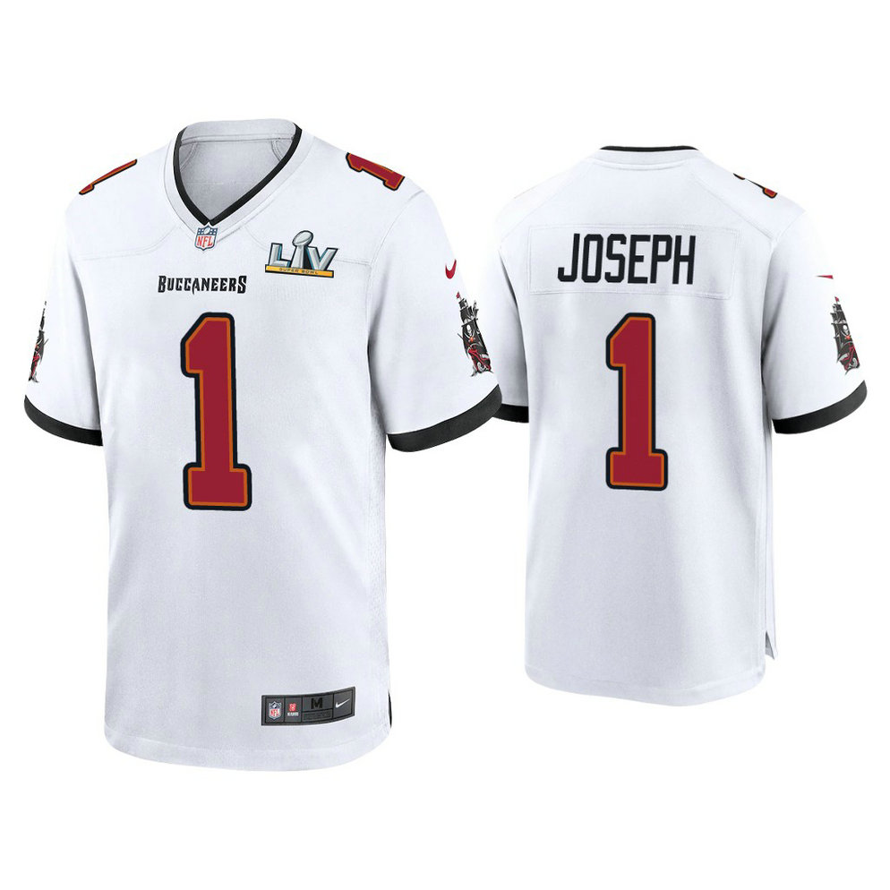 2021 Tampa Bay Buccaneers #1 Greg Joseph White Super Bowl LIV White Game Jersey 2021 Tampa Bay Buccaneers #1 Greg Joseph White Super Bowl LIV White Game Jersey
