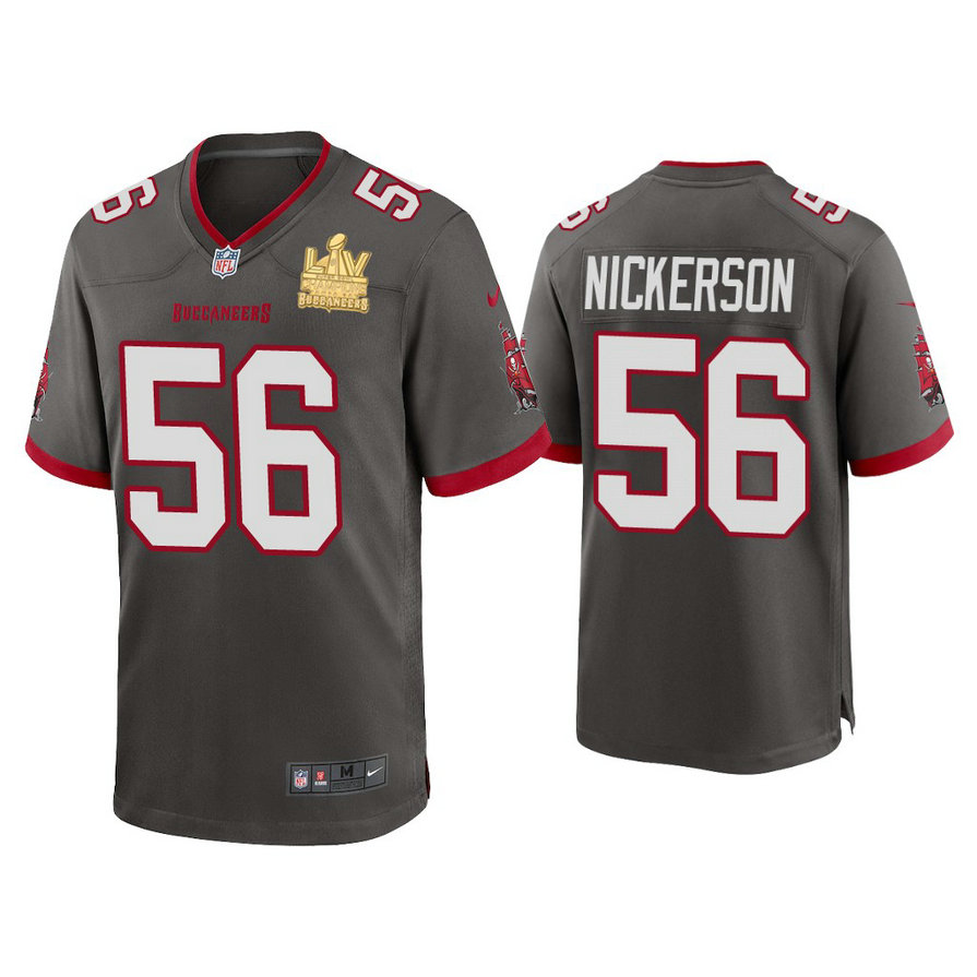 2021 Tampa Bay Buccaneers #56 Hardy Nickerson Pewter Super Bowl LIV Champions Pewter Game Jersey 2021 Tampa Bay Buccaneers #56 Hardy Nickerson Pewter Super Bowl LIV Champions Pewter Game Jersey