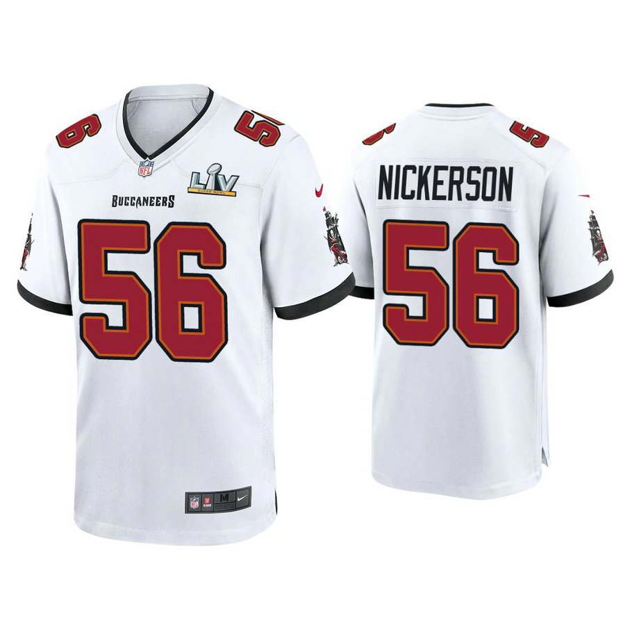 2021 Tampa Bay Buccaneers #56 Hardy Nickerson White Super Bowl LIV White Game Jersey