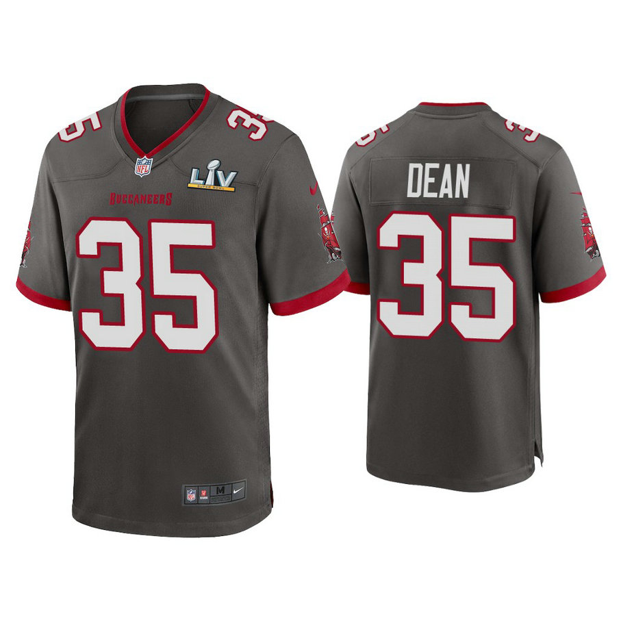 2021 Tampa Bay Buccaneers #35 Jamel Dean Pewter Super Bowl LIV Pewter Game Jersey 2021 Tampa Bay Buccaneers #35 Jamel Dean Pewter Super Bowl LIV Pewter Game Jersey
