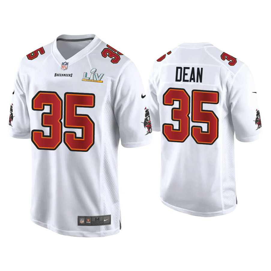2021 Tampa Bay Buccaneers #35 Jamel Dean White Super Bowl LIV White Game Fashion Jersey 2021 Tampa Bay Buccaneers #35 Jamel Dean White Super Bowl LIV White Game Fashion Jersey