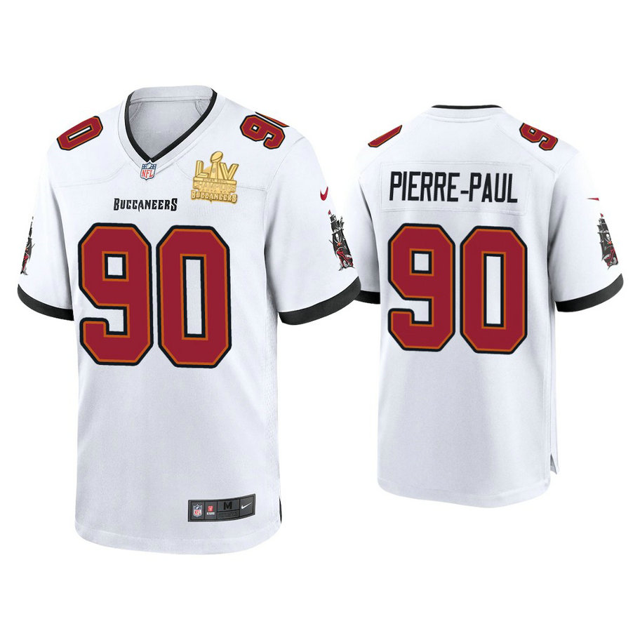 2021 Tampa Bay Buccaneers #90 Jason Pierre-Paul White Super Bowl LIV Champions White Game Jersey