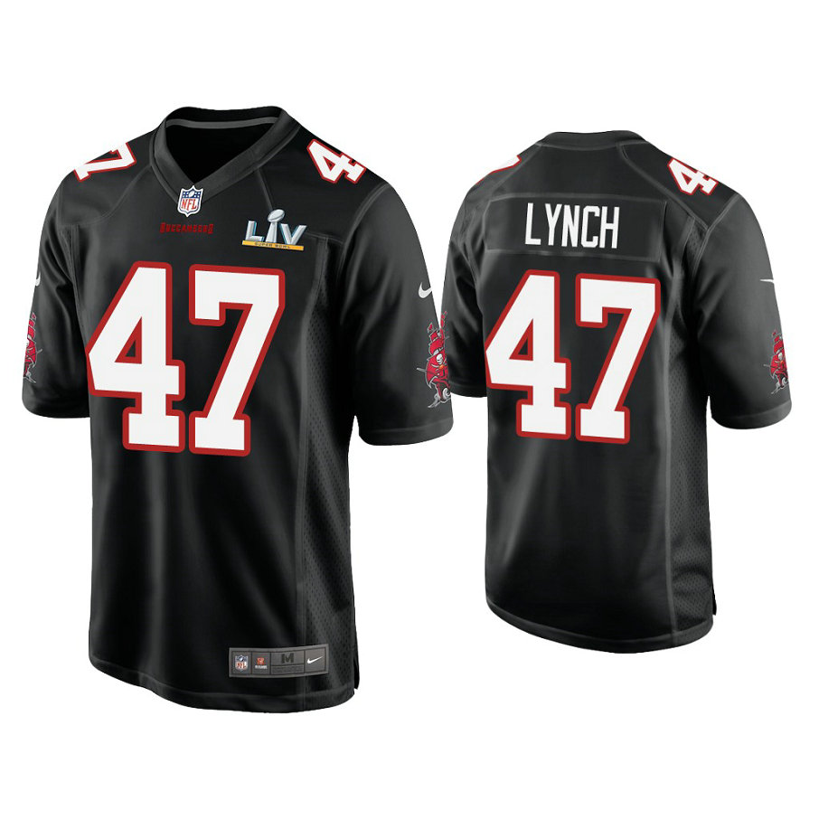 2021 Tampa Bay Buccaneers #47 John Lynch Black Super Bowl LIV Black Game Fashion Jersey
