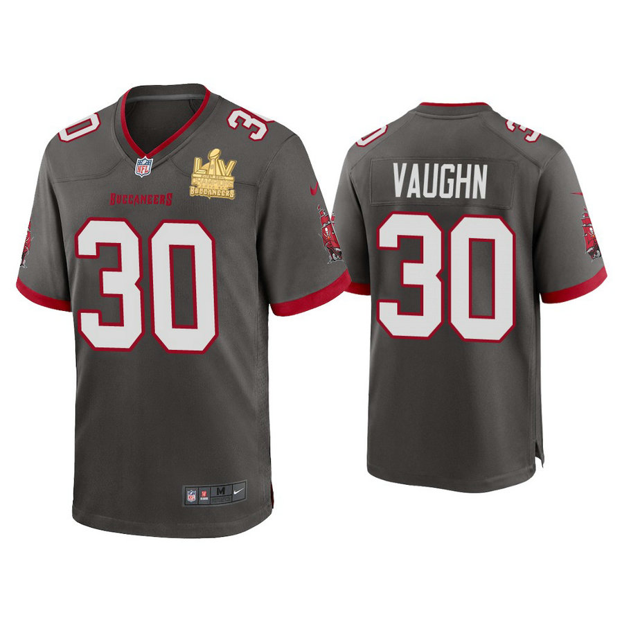 2021 Tampa Bay Buccaneers #30 Ke'Shawn Vaughn Pewter Super Bowl LIV Champions Pewter Game Jersey