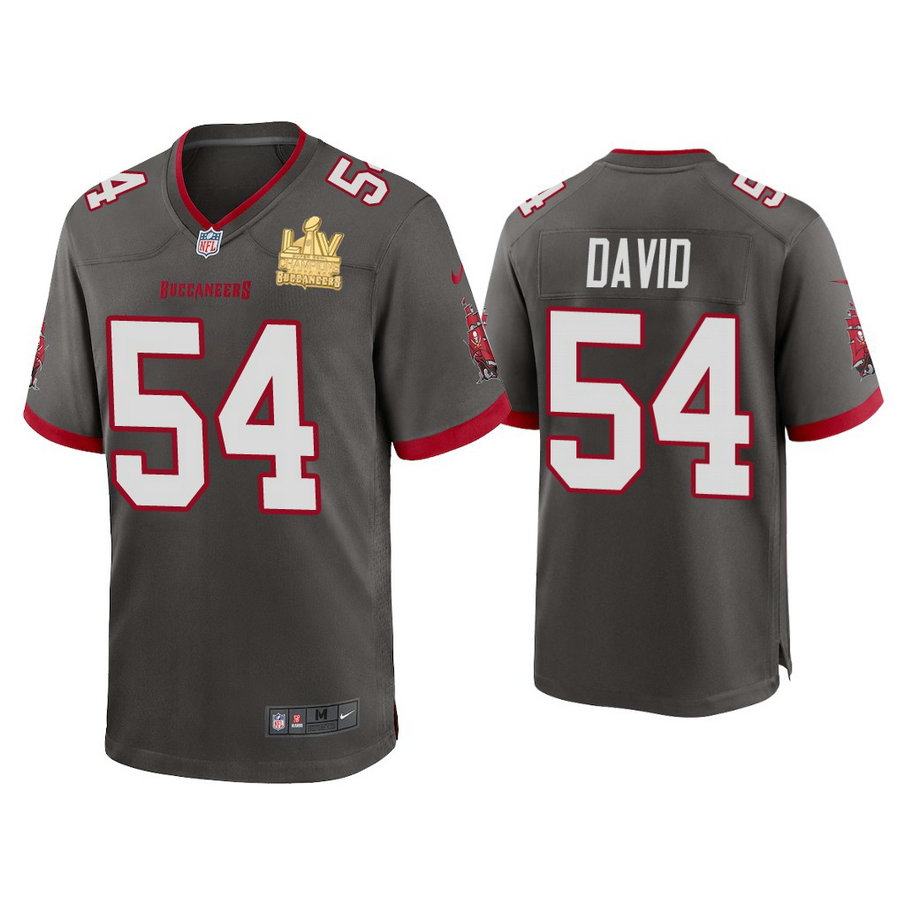 2021 Tampa Bay Buccaneers #54 Lavonte David Pewter Super Bowl LIV Champions Pewter Game Jersey