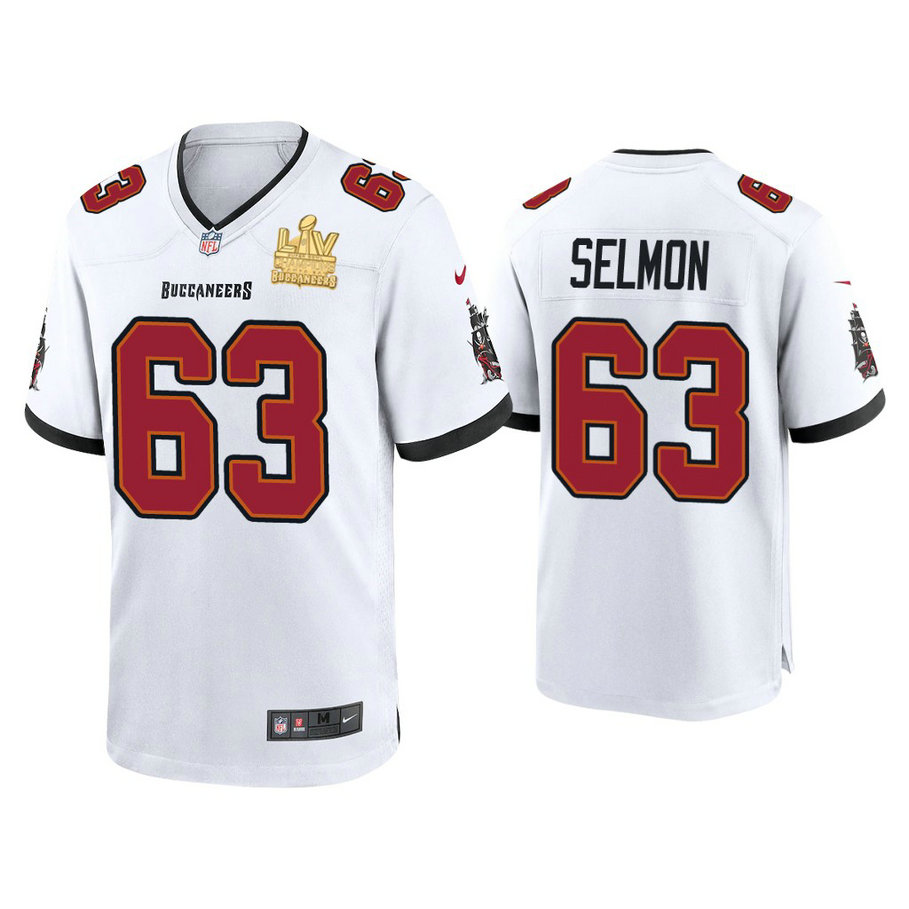 2021 Tampa Bay Buccaneers #63 Lee Roy Selmon White Super Bowl LIV Champions White Game Jersey 2021 Tampa Bay Buccaneers #63 Lee Roy Selmon White Super Bowl LIV Champions White Game Jersey