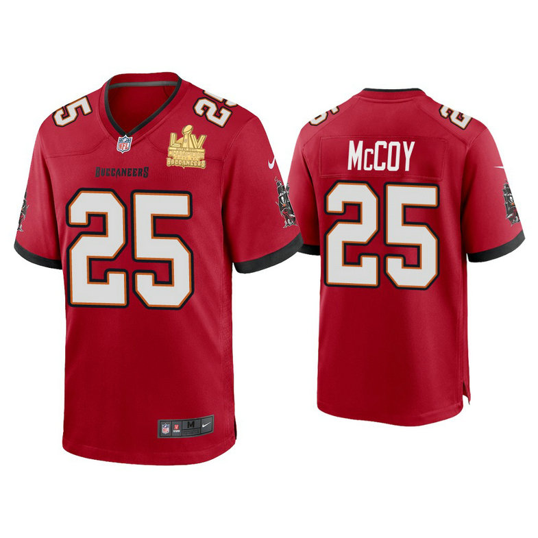 2021 Tampa Bay Buccaneers #25 LeSean McCoy Red Super Bowl LIV Champions Red Game Jersey