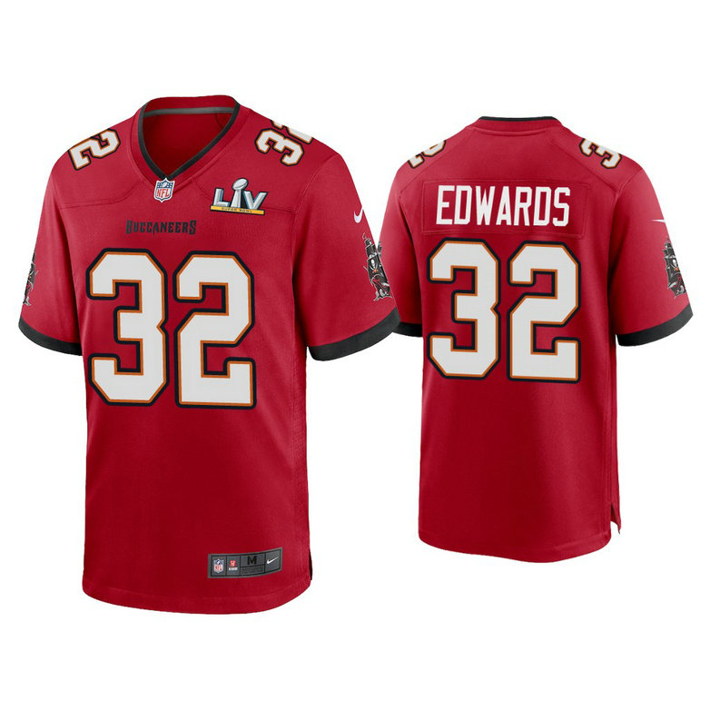 2021 Tampa Bay Buccaneers #32 Mike Edwards Red Super Bowl LIV Red Game Jersey 2021 Tampa Bay Buccaneers #32 Mike Edwards Red Super Bowl LIV Red Game Jersey