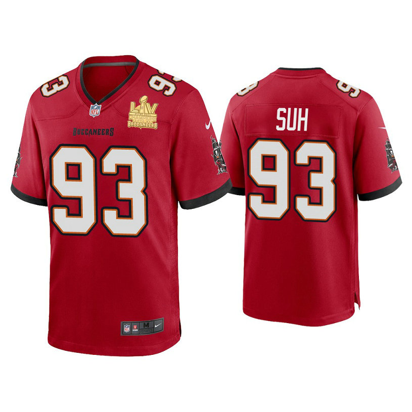 2021 Tampa Bay Buccaneers #93 Ndamukong Suh Red Super Bowl LIV Champions Red Game Jersey