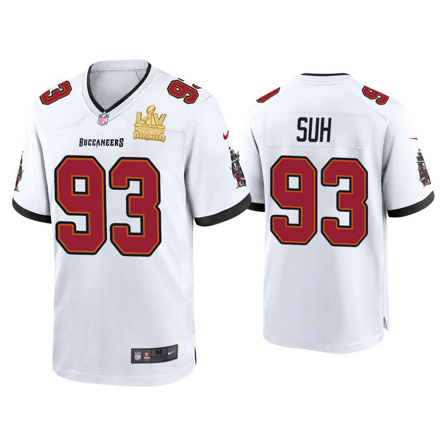 2021 Tampa Bay Buccaneers #93 Ndamukong Suh White Super Bowl LIV Champions White Game Jersey