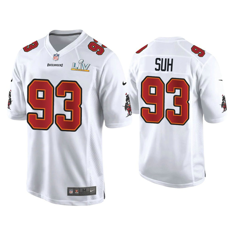 2021 Tampa Bay Buccaneers #93 Ndamukong Suh White Super Bowl LIV White Game Fashion Jersey 2021 Tampa Bay Buccaneers #93 Ndamukong Suh White Super Bowl LIV White Game Fashion Jersey