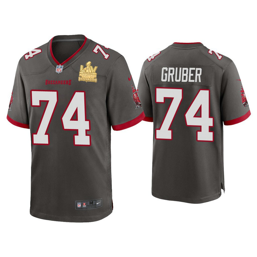 2021 Tampa Bay Buccaneers #74 Paul Gruber Pewter Super Bowl LIV Champions Pewter Game Jersey 2021 Tampa Bay Buccaneers #74 Paul Gruber Pewter Super Bowl LIV Champions Pewter Game Jersey
