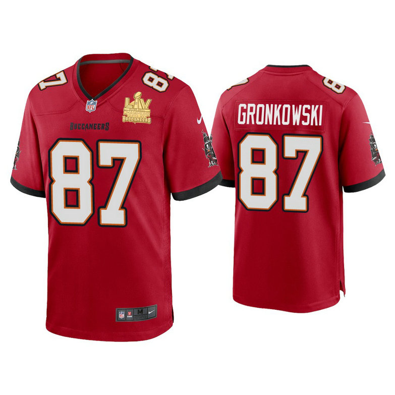 2021 Tampa Bay Buccaneers #87 Rob Gronkowski Red Super Bowl LIV Champions Red Game Jersey